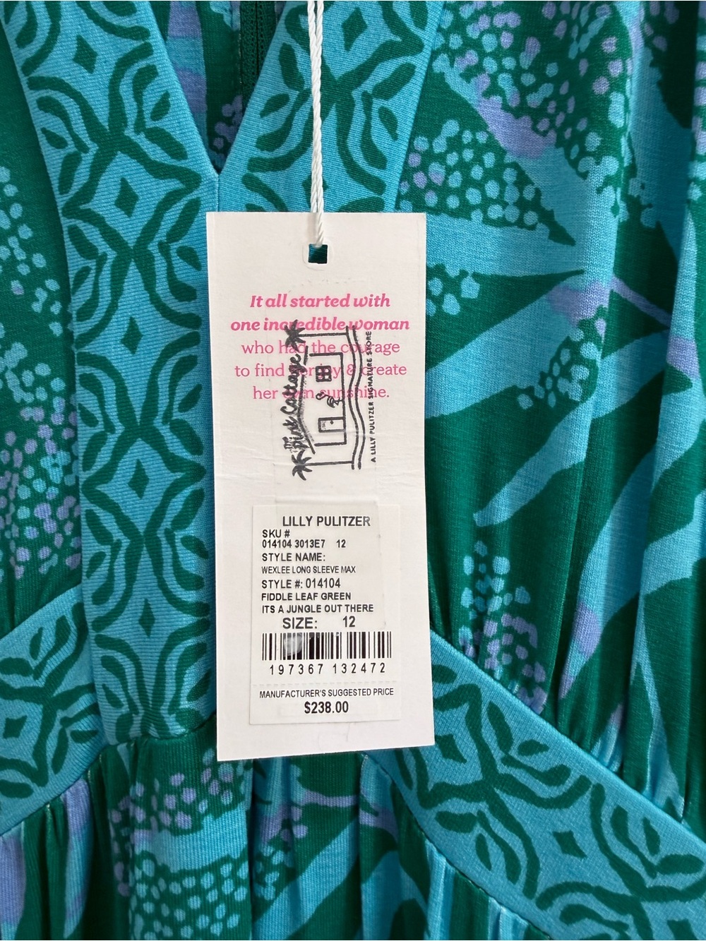 NWT! Lilly Pulitzer WEXLEE Maxi Dress FIDDLE LEAF GREEN ITS A JUNGLE OUT THERE - Picture 7 of 10